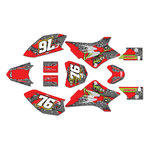yamaha ttr50 graphics kit all years lunatic series red