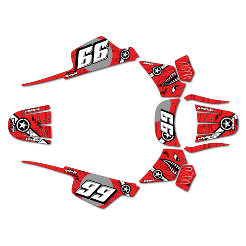 yamaha pw50 graphics kit all years predator series red