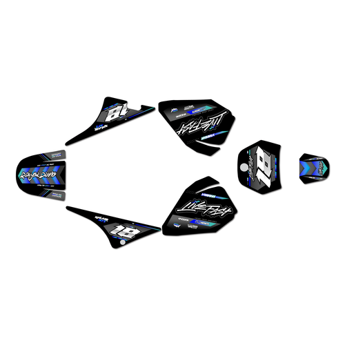 yamaha pw80 graphics kit all years rebel series blue