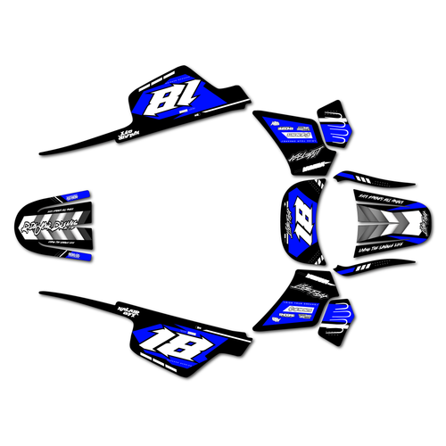 yamaha pw50 graphics kit all years rebel series blue-shift