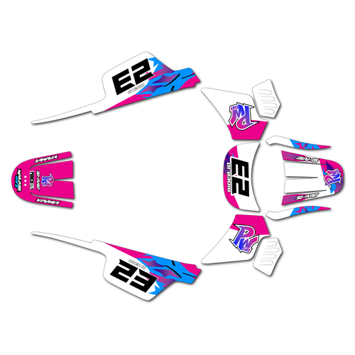 yamaha pw50 graphics kit all years retro series magenta