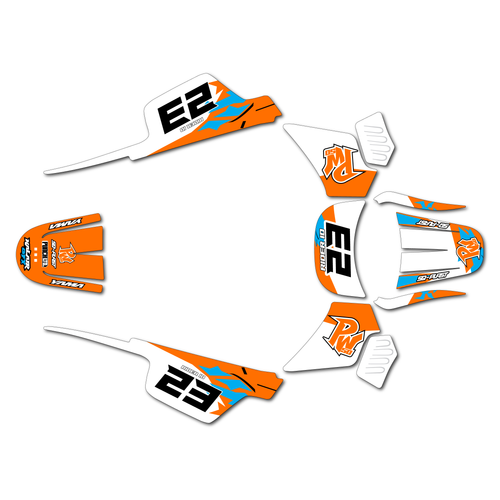yamaha pw50 graphics kit all years retro series orange