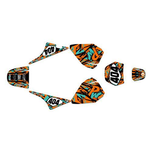 yamaha pw80 graphics kit all years shatter series orange