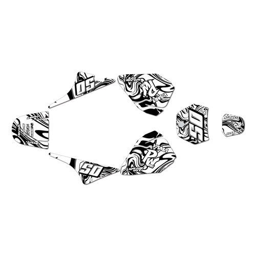 yamaha pw80 graphics kit all years snagged series white