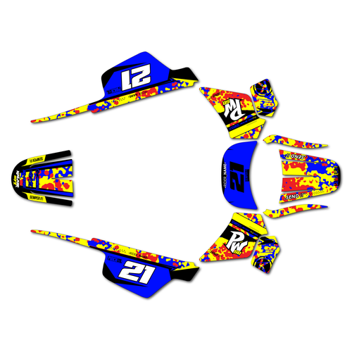 yamaha pw50 graphics kit all years semperfi series yellow