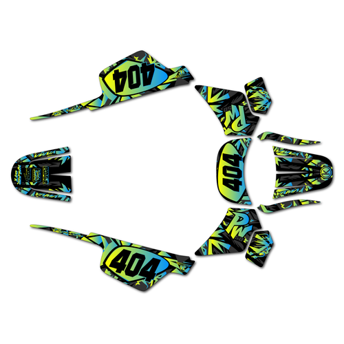 yamaha pw50 graphics kit all years shatter series lime