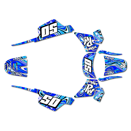 yamaha pw50 graphics kit all years snagged series blue