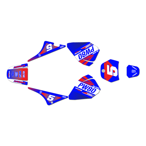 yamaha pw80 graphics kit all years turbo series blue-red