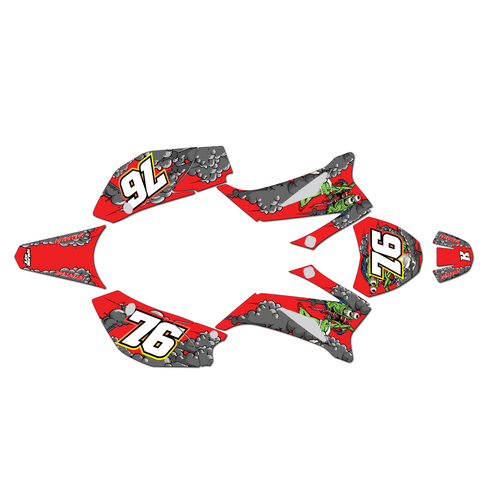 yamaha ttr110 graphics kit all years lunatic series red