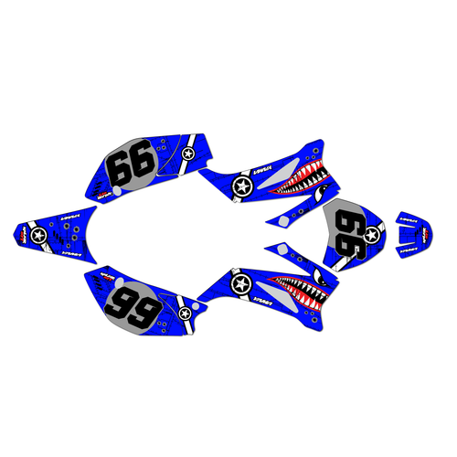 yamaha ttr110 graphics kit all years predator series blue