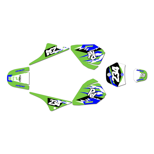 yamaha pw80 graphics kit all years vintage series green