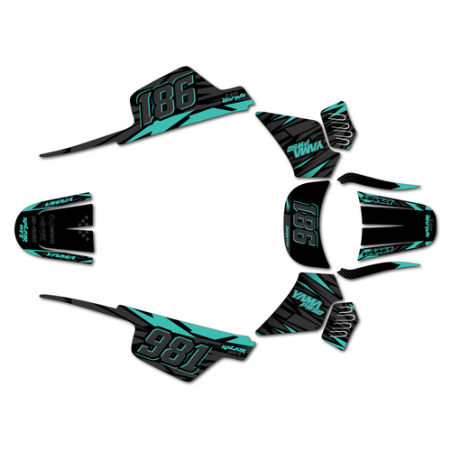yamaha pw50 graphics kit all years twitch series teal