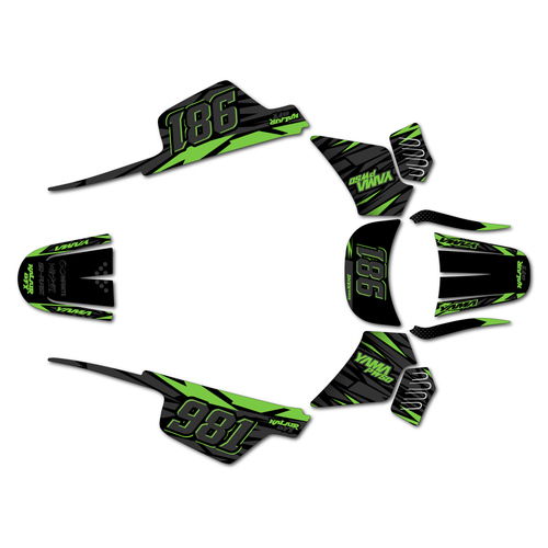 yamaha pw50 graphics kit all years twitch series green