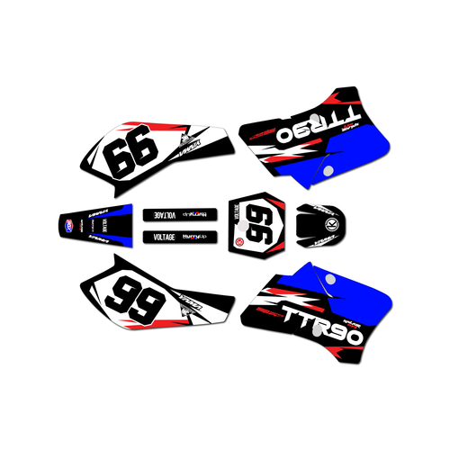 yamaha ttr90 graphics kit 2000-2008 division series blue-red