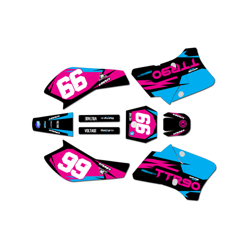 yamaha ttr90 graphics kit 2000-2008 division series pink