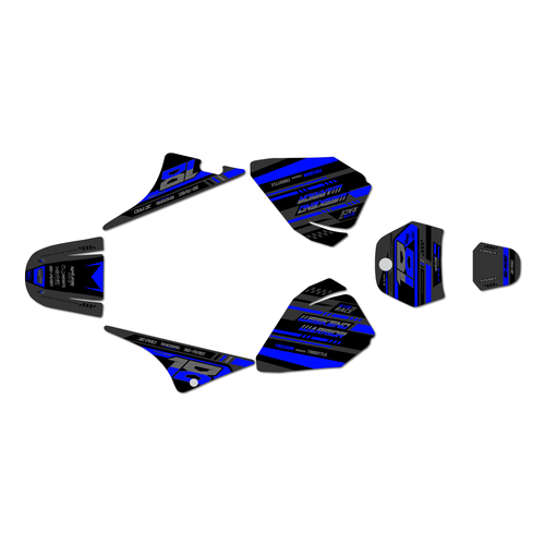 yamaha pw80 graphics kit all years warrior series blue-shift