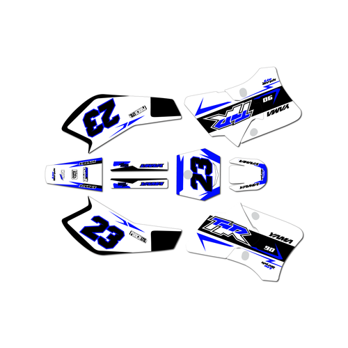 yamaha ttr90 graphics kit 2000-2008 evader series blue-white