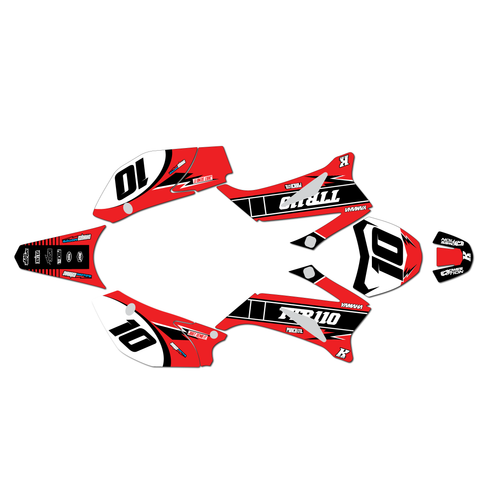 yamaha ttr110 graphics kit all years speed series red