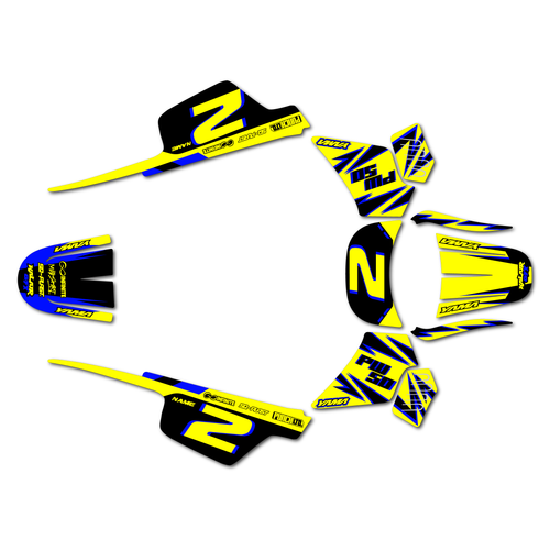 yamaha pw50 graphics kit all years vizion series yellow