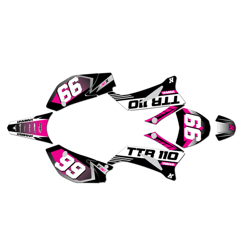yamaha ttr110 graphics kit all years turbo series magenta