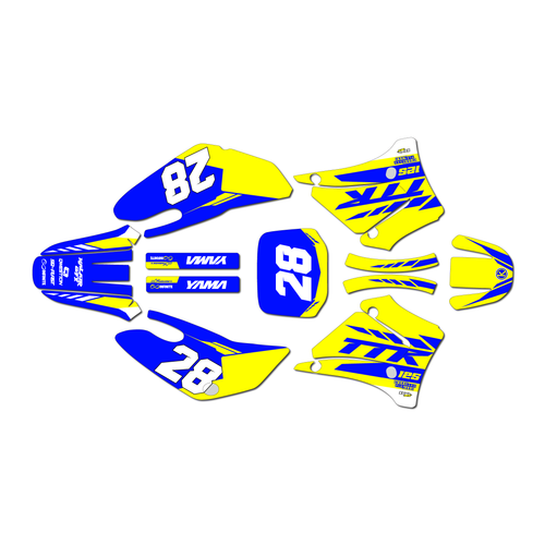 yamaha ttr125 graphics kit 2000-2007 factory series yellow