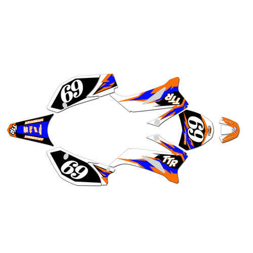 yamaha ttr110 graphics kit all years vintage series orange