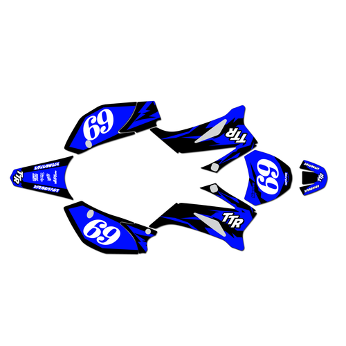 yamaha ttr110 graphics kit all years vintage series blue-shift