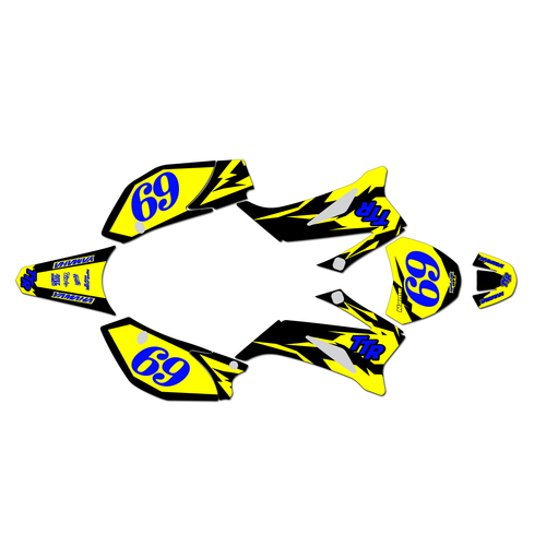 yamaha ttr110 graphics kit all years vintage series yellow-shift