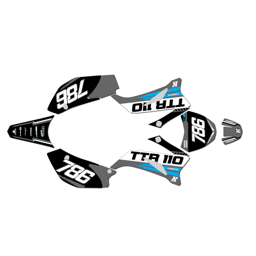yamaha ttr110 graphics kit all years viper series gray