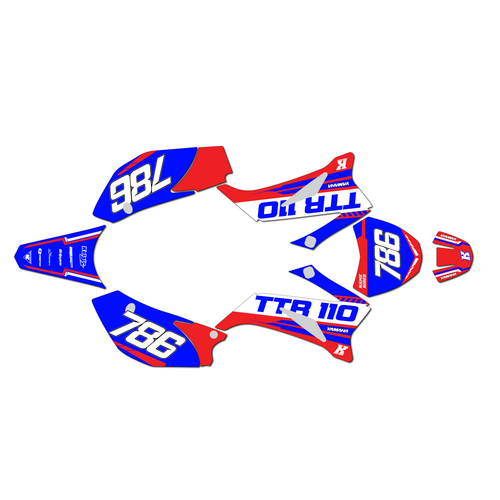 yamaha ttr110 graphics kit all years viper series red-blue