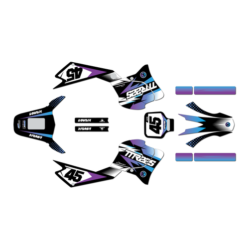 yamaha ttr225 graphics kit 1999-2004 division series purple