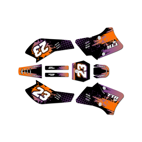 yamaha ttr90 graphics kit 2000-2008 splash series purple-orange