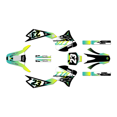 yamaha ttr225 graphics kit 1999-2004 evader series lime