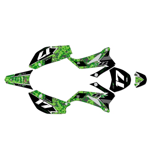 yamaha ttr110 graphics kit all years warefare series green