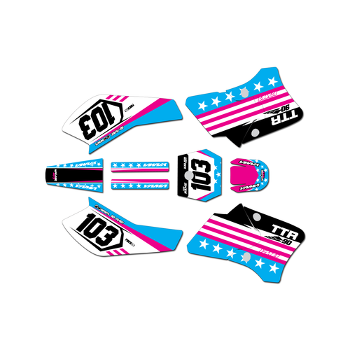yamaha ttr90 graphics kit 2000-2008 usa series magenta