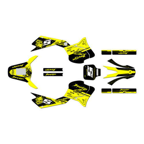yamaha ttr225 graphics kit 1999-2004 night series yellow