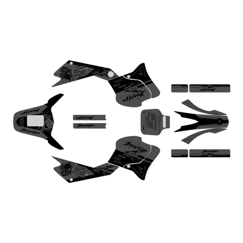 yamaha ttr225 graphics kit 1999-2004 night series smoke