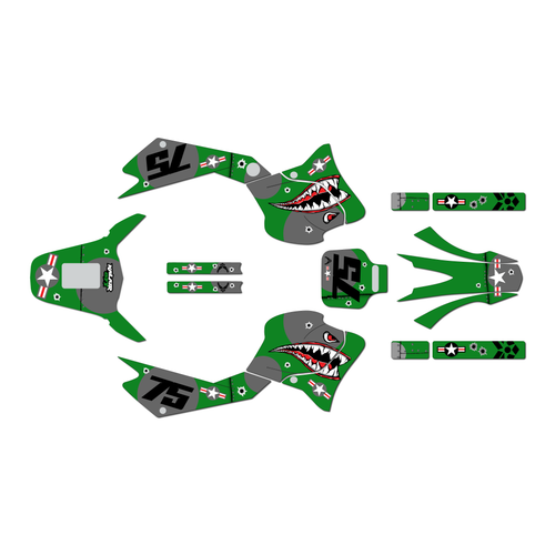 yamaha ttr225 graphics kit 1999-2004 predator series green