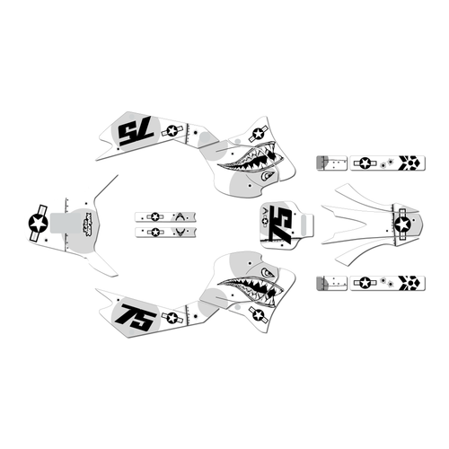 yamaha ttr225 graphics kit 1999-2004 predator series white