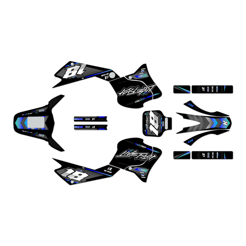 yamaha ttr225 graphics kit 1999-2004 rebel series blue