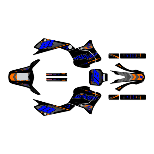 yamaha ttr225 graphics kit 1999-2004 rebel series orange