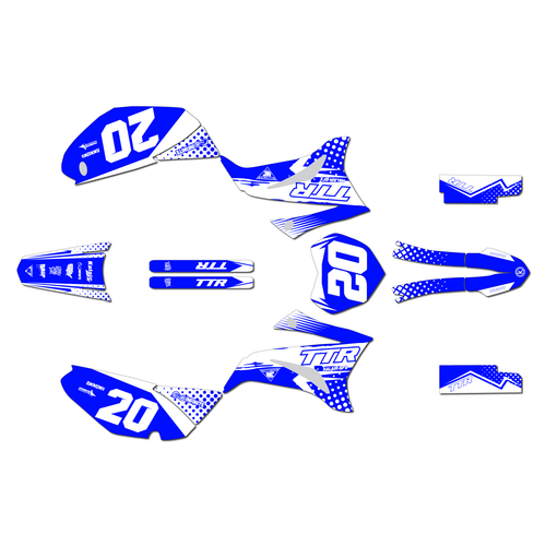 yamaha ttr125 graphics kit 2008-2026 spear series blue-white