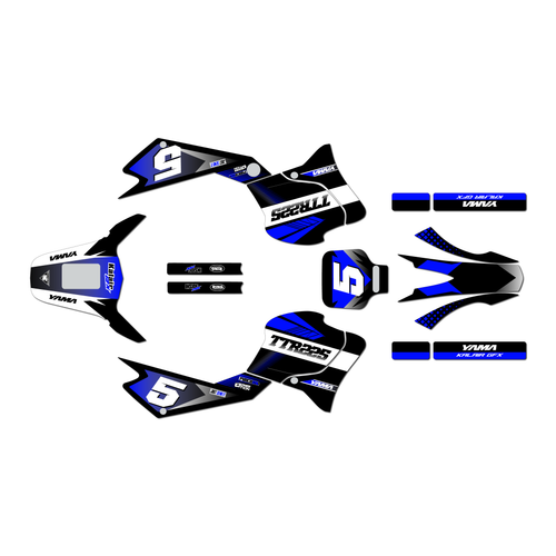 yamaha ttr225 graphics kit 1999-2004 turbo series blue