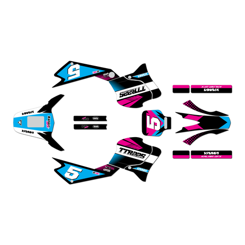 yamaha ttr225 graphics kit 1999-2004 turbo series magenta