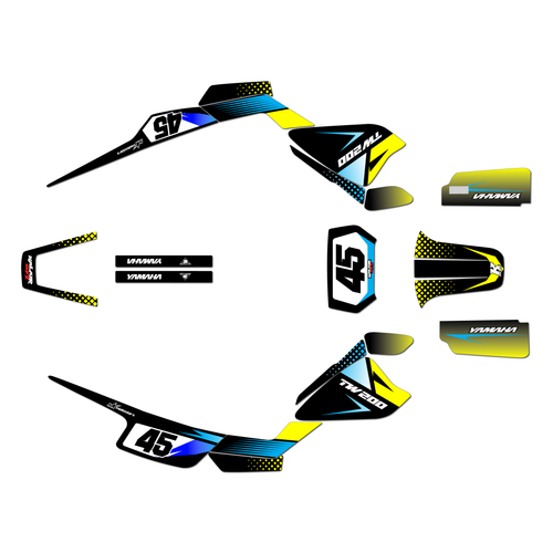 yamaha tw200 graphics kit all years division series yellow