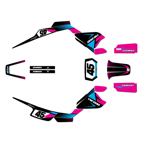 yamaha tw200 graphics kit all years division series magenta