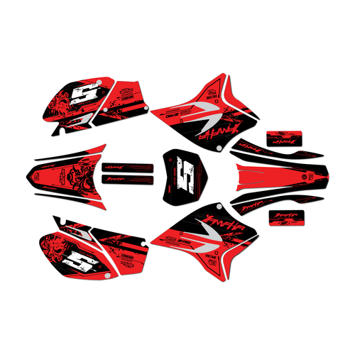 yamaha ttr230 graphics kit all years nightcity series red