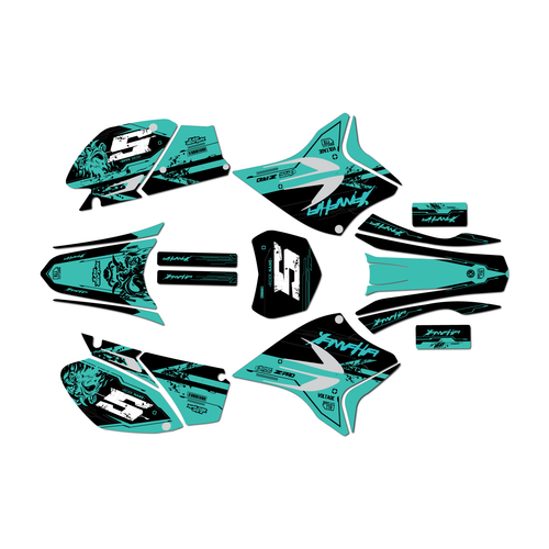 yamaha ttr230 graphics kit all years nightcity series teal