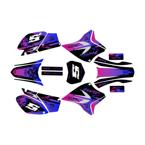 yamaha ttr230 graphics kit all years nightcity series pink-fade