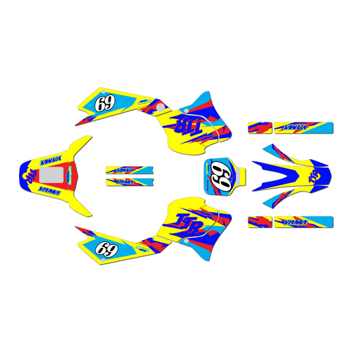 yamaha ttr225 graphics kit 1999-2004 vintage series krazy